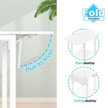 Jooli H Folding Dining Table, Drop Leaf Extendable Kitchen Table For Small Spaces, Seats 2-6 People, White, 120x70x76cm - White - View 4