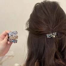 1/4/6Pcs Colorful Rhinestone Bangs Side Clips – Light Luxury Hair Clips For Women & Teens | Fashionable Duckbill & Ponytail Clips With Dazzling Diamonds | Exquisite Headwear For Daily Wear, Parties, Bathroom, Bedroom, Living Room​ Back To School