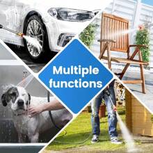 1pc Cordless High Pressure Washer, Portable Power Washer, Handheld High Pressure Car Wash Gun With Foam Sprayer, With Rechargeable 6.0Ah Battery, 5 Meter Hose, Pressure 1.2MPA, For Car, Floor, Yard Cleaning And Watering