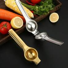 1pc Multi-Function Manual Fruit Squeezer Juicer For Kitchen, Stainless Steel Highly Attractive Lemon Squeezer, 2 Color Options - Silver - View 7