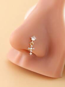 1 件女士悬挂式鼻钉/鼻环，适合鼻孔穿孔的身体饰品 - 彩色 - 查看 1