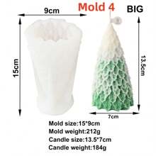 Moldes de Vela de Árvore de Natal 3D, Molde de Silicone em Forma de Pinheiro para Fundição de Resina Epóxi, DIY Velas de Aromaterapia, Ferramentas para Fazer Gesso e Decoração para Casa