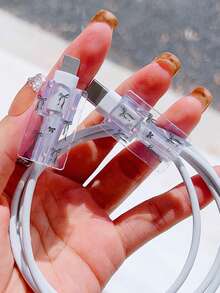 Soft Protective Sleeve Compatible With Iphone 16/15/14/13 Cables, 20W UK Plug Fast Charger Set, Anti-Bending Cable Protector, Charger Protector - Grey - View 7