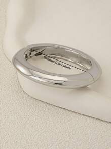 1 Pc Silver Color Chunky Wheel Bangle Women Minimalist Cuff Bracelet / Basic Design Cuff Bangle Bracelet For Daily Wear