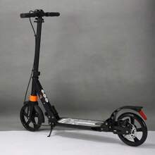 1pc Parallel Kick Scooter With Disc Brake Front & Rear Suspension, Non-Slip Handlebar Material, One-Button Folding Design, Portable For Outdoor, Adult Scooter