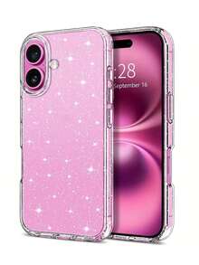 1pc Glitter Transparent Full Body Shockproof Protective Phone Case, TPU Soft Bumper Cover, Compatible With IPhone 17/17 Air/17 Pro/17 Pro Max/16/16 Pro/16 Plus/16 Pro Max 16/15 Pro Max/14 Pro Max/13 Pro Max/12 Pro Max/11 Pro Max/16 Pro Max