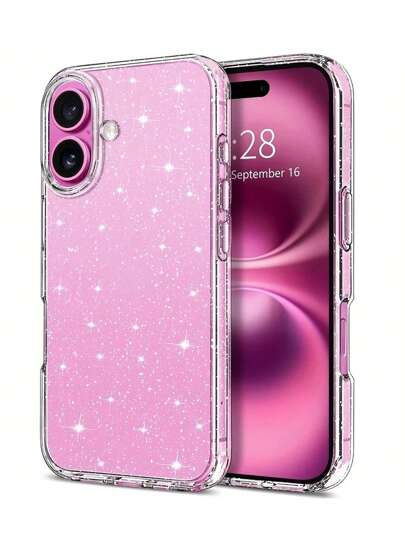 1pc Glitter Transparent Full Body Shockproof Protective Phone Case, TPU Soft Bumper Cover, Compatible With IPhone 17/17 Air/17 Pro/17 Pro Max/16/16 Pro/16 Plus/16 Pro Max 16/15 Pro Max/14 Pro Max/13 Pro Max/12 Pro Max/11 Pro Max/16 Pro Max