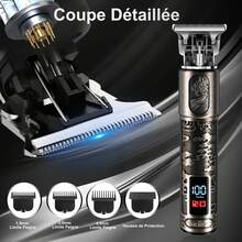 sejoy Hair Clippers For Men,Cordless Barber Grooming Set Professional Hair Cutting Kit,Rechargeable Home Haircut,Zero Gapped T-Blade Beard Hair Trimmer,Bronze - Grey - View 6