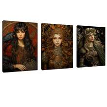 3pcs可选帆布印花装饰画、复古凯尔特人、布里吉特、莫里根女神海报挂画、文艺复兴时期绘画、凯尔特神话家居装饰、室内家居壁画 - 彩色 - 查看 11