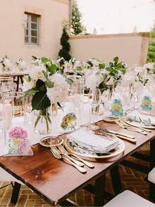 12 件/套感谢袋透明欧根纱袋，4x6 英寸花卉设计小号感谢礼品袋，散装珠宝礼品袋，带抽绳网眼婚礼派对礼品袋，适用于婚礼婴儿洗礼 - 彩色 - 查看 5