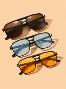 3pcs Fashion Men's Eyeglasses, Big Frame PC Frame Fashionable Polygon Glasses, Suitable For Hike, Halloween Costume