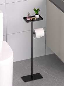 Space-Saving Bathroom Organizer Box, Floor-Standing Toilet Paper Holder With Cleaning Brush And Tissue Rack, Moisture-Proof Wall-Mounted Storage Rack For Easy Access - Multicolor - View 5