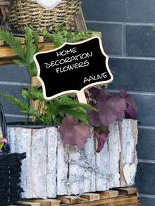 5/10/20 件 T 形花园黑板桩标志、留言板园艺苗圃花园桩、乡村风格落地式原木植物花卉蔬菜花店花卉价格标签，适用于盆栽、种子、香草、蔬菜、多肉植物 - 彩色 - 查看 4