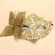 1pc Party Masquerade Mask, Elegant Graphic Design, Fashionable & Sexy, Easy To Wear, Portable Side Butterfly Mask