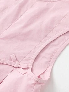 Balabala 2 Stück/Set Mädchen Einfarbiges Oberteil mit Schleife und Mini Rock, süß & modisch für den Sommer - Rosa - Übersicht 6