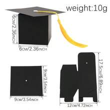 1/6/10pcs European Style New Graduation Cap Gift Box, Ceremony Party Wedding Favor Candy Boxes - Multicolor - View 2