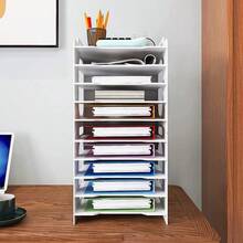10-Tier Office Paper Organizer For Desk Desktop File Holder Desk Letter Tray A4 Paper Holder Document Storage Rack For Home Office School - 10-Tier - View 2