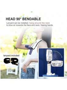 2PCS 5000mAh Handheld Mini Fan Foldable Portable Neck Hanging Fans 5 Speed USB Rechargeable Fan With Phone Stand And Display Screen Mobile Folding