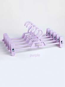 1pc Nordic Style Plastic Trouser Clips, Home Non-Slip Pants Clips, Wardrobe Storage Multifunctional Adjustable Pants Rack - Multicolor - View 6