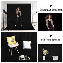 GAINVANE Black Backdrop - Solid Black High Density Polyester Fabric Photo Backdrop For Portrait, Party & Video - Black - View 4