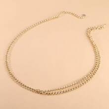 1 Pc Fashion Double-Layer Metal Waist Chain, Versatile Simple Jeans Accessory Suitable For Teenagers, Casual Outdoor Activities Or Vacations, Graduation Gifts, Birthday Party Outfits Or Daily Wear