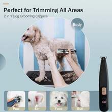 1 Set Of 2pcs Pet Electric Clipper With LED Digital Display Battery Level, Low Noise Pet Electric Trimmer Grooming Kit For Brushing Dogs And Cats Hair, Professional Pet Beauty Clipper Electric Trimmer Kit