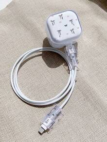 Soft Protective Sleeve Compatible With Iphone 16/15/14/13 Cables, 20W UK Plug Fast Charger Set, Anti-Bending Cable Protector, Charger Protector - Grey - View 3