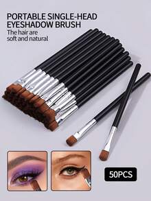 50pcs Classic Black & Silver Handle Eye Makeup Brush Set, High Quality Eye Makeup Brushes, Multi-Functional Portable Lip Brush, Eyebrow Brush, Detail Brush, Affordable Makeup Brush Kit,Brush Set,Makeup Brush Kit,Make Up Brush Set,Make Up Set Complete,Makeup Brush Set,Complete Makeup Kit,Brush Kit,Brushes Makeup Set,Makeup Gift Set,Set - Multicolor - View 3