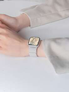 1条男女通用硅胶磁吸表带，兼容表带，兼容 Series 38mm、40mm、41mm、42mm、44mm、45mm、46mm、49mm - Series Ultra/11/10/9/SE/8/7/6/5/4/3/2/1 - 星光色 - 查看 4