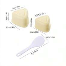 4PCS/Set Onigiri Mold Rice Mold Musubi Maker Kit Musubi Maker Press Classic Triangle Rice Ball Mold Maker Sushi Mold For Lunch Bento And Home DIY - Yellow - View 4