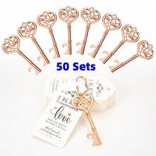 10/30/50 PCS Quà tặng đám cưới Móc mở chai chìa khóa, Quà tặng tiệc cô dâu có thẻ cảm ơn và dây chuyền, Quà tặng tiệc em bé cho khách hoặc quà lưu niệm cho khách số lượng lớn - Nhiều màu - Xem 14