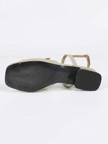 Women's High Heel Sandals, Fashion Back Strap Low Chunky Heel Slip-On Commuter Sandals, Casual Beach Slides - Multicolor - View 6
