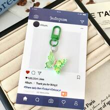 Porte-clés papillon colorés, breloques en résine d'animaux de dessin animé, porte-clés avec mousqueton, ensemble de clips de cartes d'anniversaire décoratives. Convient pour les sacs, les clés de voiture, les accessoires de voiture, les sacs à dos d'école, les accessoires gothiques Y2K, les accessoires d'Halloween, les idées de cadeaux pour la fête des enseignants, les Noël. Cordons de sac avec porte-badge. - Multicolore - Voir 3