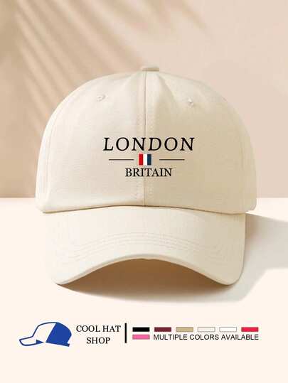 1 件男女通用夏季防紫外线伦敦图案棒球帽，可调节时尚休闲透气太阳帽，百搭日常穿着