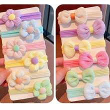 6pcs/12pcs Bohemian Style Fabric Headbands With Floral & Bowknot Details, Multicolor Cute Casual Headwear For Women - Perfect For Gifts And Photography Props (No Card Included)