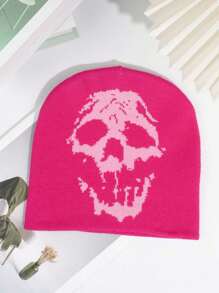 1 Peça Gorro de Malha com Caveira Masculino, Estilo de Rua Esqueleto Outfit de Outono
