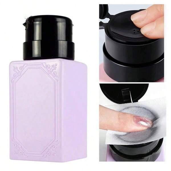 1pc Japanese Nail Gel Cleaner Squeeze Bottle, Nail Polish Remover Alcohol Refillable Container 200ml, Leak-Proof