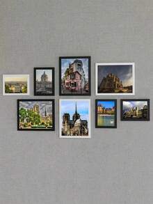 8 قطع إطارات صور حائطية حديثة بدون إطار، إطارات صور معلقة على الحائط للغرفة المعيشة/غرفة النوم، تشمل صور مناظر طبيعية عشوائية