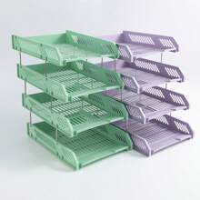 Multi-Layer Horizontal File Organizer, Large Capacity Storage For Documents, Contracts, Files, Various Colors, Desktop Office Necessity
