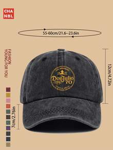 1pc Don Julio 1942 Tequila Baseball Cap - Black Western Style Sun Hat With Orange & Design, Comfortable Breathable, Unisex, Black Trucker Hat, Adjustable Size, Solid Color Simple, Vintage Solid Color Dad Hat, Suitable For Outdoor Cycling, Sports, Fishing, Hiking, Father's Day Dad Gift - A - View 3