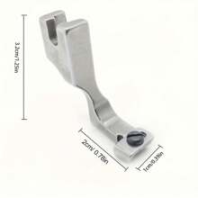 Pied de biche pour machine à coudre T168/T69, pied pour fermeture éclair monobrin, accessoire pour fermeture éclair invisible, en acier de grade industriel, convient à la plupart des machines, gris argent