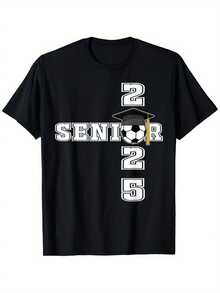 Class Of 2025 Soccer Senior Gifts | Senior 2025 Soccer T-Shirt, 100% Cotton 180g, Black Round Neck, Size S-XXXL, Happy New Year T-Shirts For Men - Black - View 2