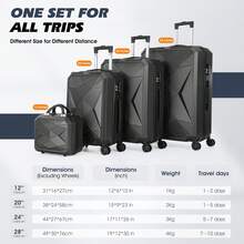 OYAJIA Lightweight Luggage With Spinner Wheels, 4-Piece Suitcase ABS+PC Hardside Luggage Set With TSA Lock