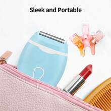 1pc Electric Shaver-For Women, Portability Removal Device Armpit Private Parts Whole Body Shaver Household Use Face Waxing, Product Does Not Include Batteries, Gifts For Men, Christmas Gifts, Men's Gifts, Gifts For Women - Blue - View 7