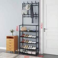 Bedroom Floor Hanger Multi-Functional Assembly Coat Rack Multi-Layer Shoe Rack At Home Entrance - Multicolor - View 13