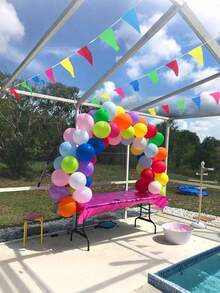 164ft/50m Colorful Triangular Banners And Banners, Reusable Nylon Fabric Banners With 100 Triangles, Suitable For Baby Shower Decoration, Indoor And Outdoor Banner Decoration. - Color - View 4