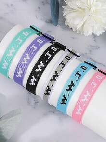 6Pcs WWJD Bracelets What Would Jesus Do Bracelets Webbing Jesus Religious Christian Wristbands Woven Wristbands For Women Men