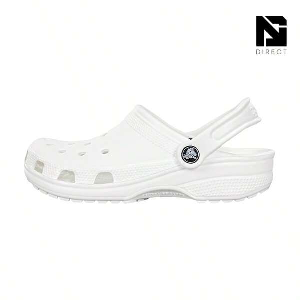 Crocs Classic Clog White- Men's /Women's Lifestyle Sneakers – Shose For Man/Woman-Vintage-Spring Summer-Inspired Running Shoes, Shock-Absorbing Comfort, Gym To Streetwear-Black To School-10001 100