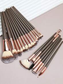 28件套终极化妆刷套装，包含大号散粉刷、腮红刷、修容刷、粉底刷、遮瑕刷和眼影刷 - 附赠水滴美妆蛋、拇指粉扑和三角粉扑 - 尼龙刷毛，适合所有肤质。化妆刷套装，化妆刷套装，化妆刷套装，全套化妆刷，化妆刷套装，全套化妆套装，化妆刷套装，化妆刷套装，化妆礼盒，套装，赠品，专业化妆刷，全套化妆刷套装 - 棕色 - 查看 7