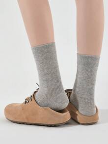 1 Pair Women's Lightweight Breathable Mesh Hollow-Out Solid Color Cute Sweet Bow Accent Decorative Socks, Fashionable Ins Style School Girl Socks, Suitable For Daily Wear - Multicolor - View 3